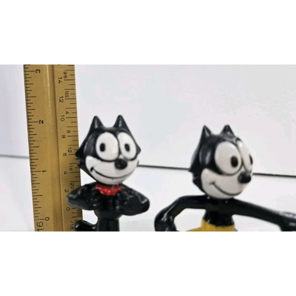 Lot of 3 Felix‎ the Cat PVC Figures by Applause 1989 Bow Tie Top Hat Shorts 2